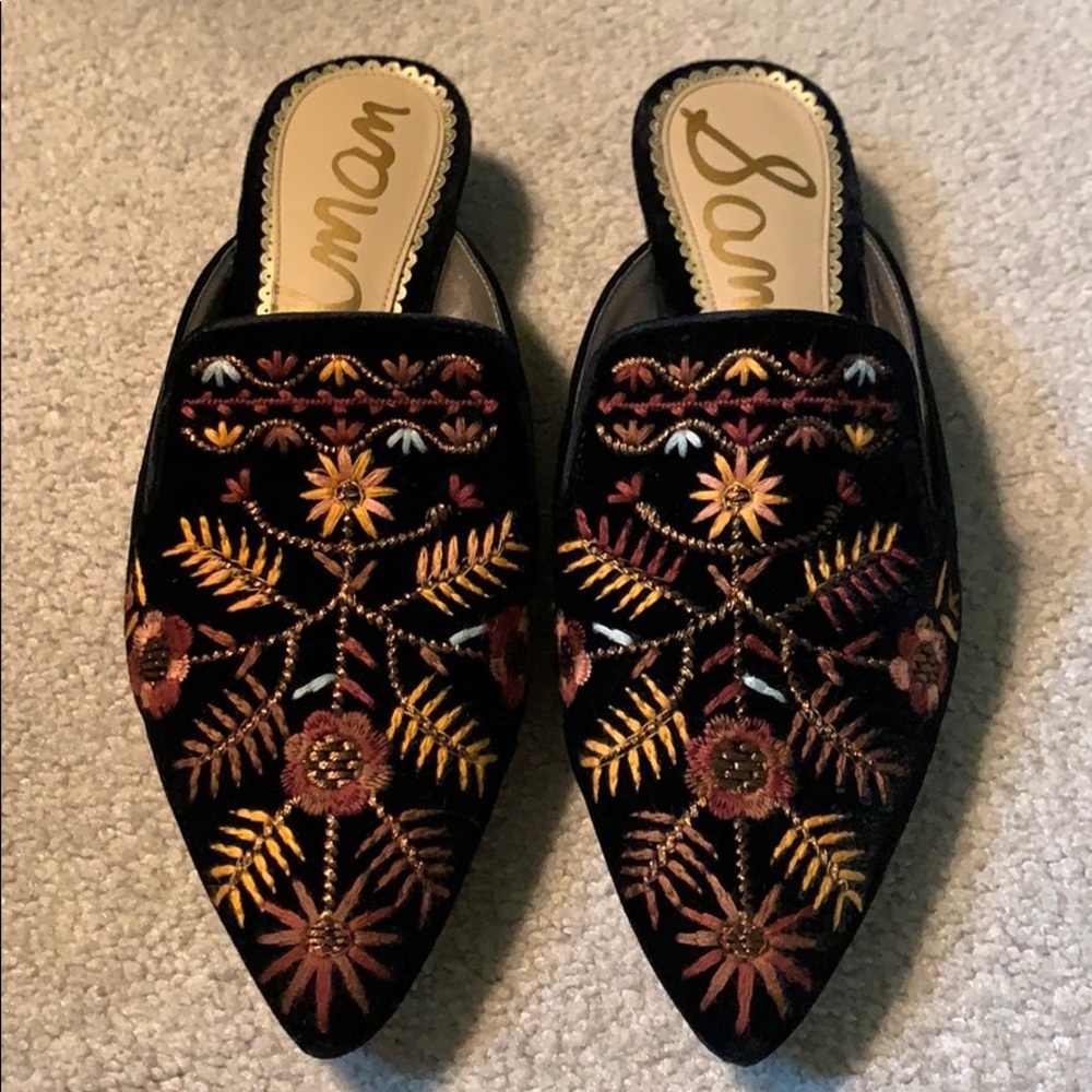 Sam Edelman embroidered mules/slides